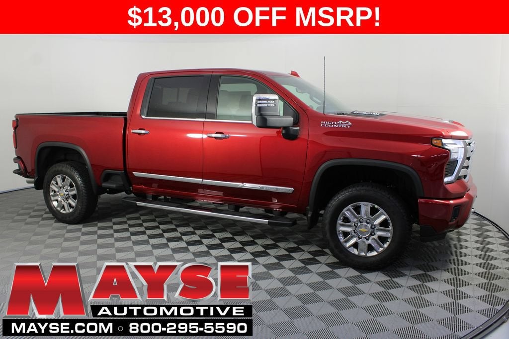 2026 Chevrolet Silverado 2500 HD High Country in Radiant Red Tintcoat — front three-quarter view