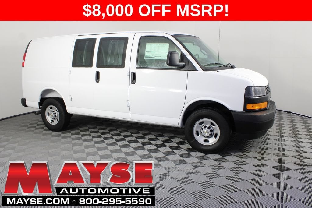 2026 Chevrolet Express Cargo WT in Summit White — front three-quarter view