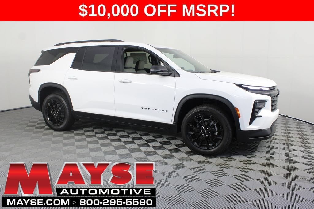 2026 Chevrolet Traverse LT in Summit White — front three-quarter view