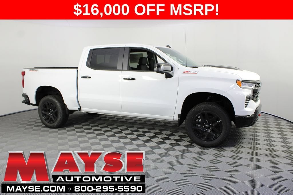 2026 Chevrolet Silverado 1500 LT Trail Boss in Summit White — front three-quarter view