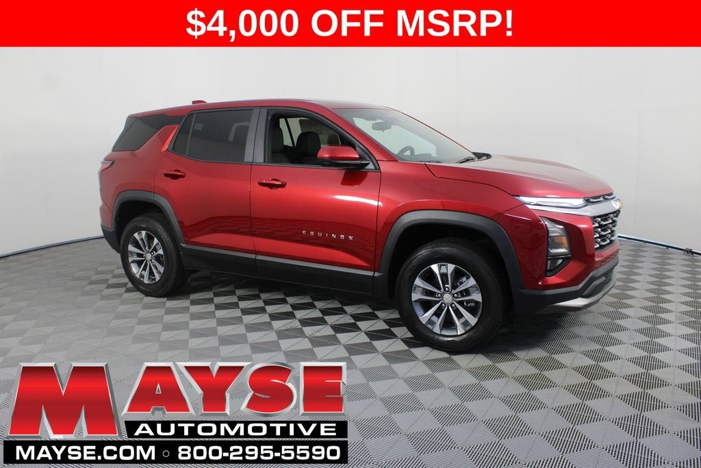 2027 Chevrolet Equinox LT in Radiant Red Tintcoat — front three-quarter view