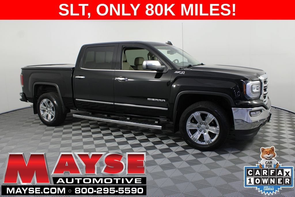 2018 GMC Sierra 1500 SLT in Onyx Black — front three-quarter view
